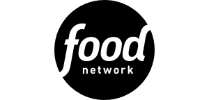 Black and white food network logo