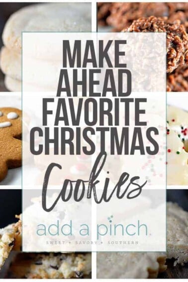 Favorite Christmas cookies from sugar cookies to snickerdoodles, this is a list of classics and new found favorites includes make-ahead instructions and tips! // addapinch.com