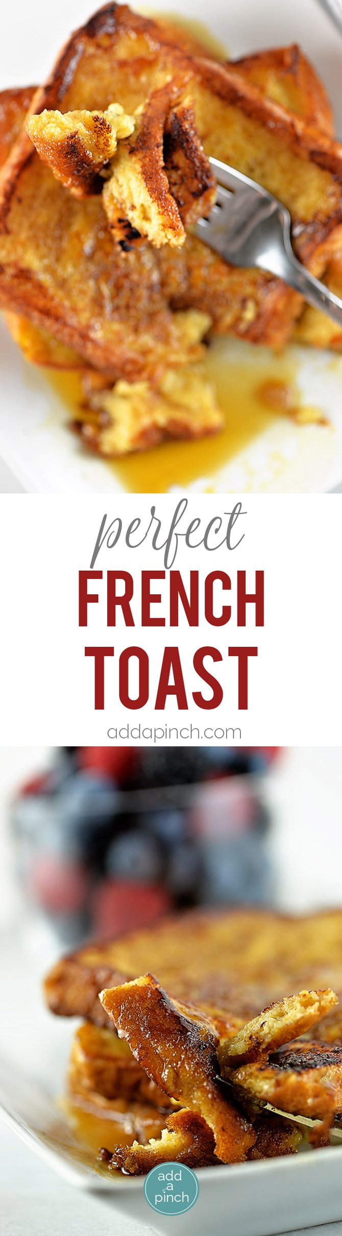 French toast collage with text.